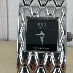 Vintage Women's ESQ By Movado Swiss Silver High Polish Stainless Steel Watch